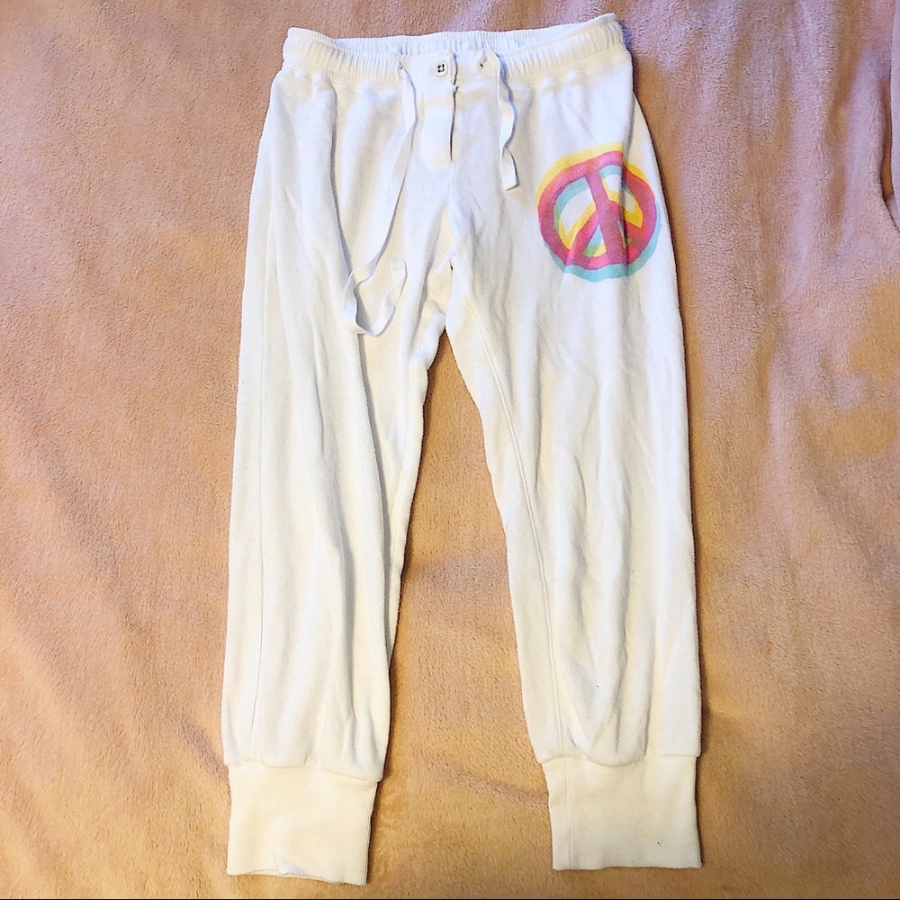 PINK Joggers size small white